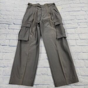 Cotler Cargo Pants MENS 32X28 Mallard Gray Pleated Straight Utility VINTAGE 90s